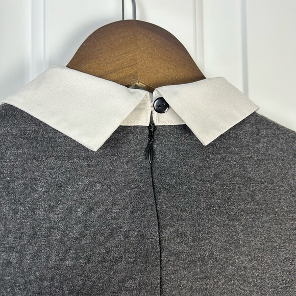 Against Nudity Montreal - Grey Collar Sleeveless Pencil Dress - Picture 3 of 8